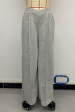Casual Daily Solid Color Irregular Loose High Waist Wide Leg Solid Color Bottoms