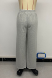 Casual Daily Solid Color Irregular Loose High Waist Wide Leg Solid Color Bottoms