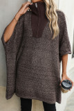 Casual Solid Color Zipper Turndown Collar Tops