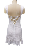 Sexy Solid Color Lace V Neck Sling Dresses