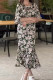 Elegant Floral Print Fishtail O Neck Fishtail Dresses