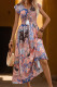 Bohemian Vacation National Totem Print Fringed Trim Lace Up V Neck A Line Dresses