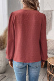 Daily Elegant Solid Color Lace V Neck Tops