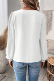 Daily Elegant Solid Color Lace V Neck Tops