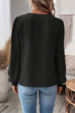 Daily Elegant Solid Color Lace V Neck Tops