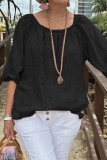 Casual Solid Color O Neck Tops