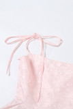 Sexy Party Jacquard Lace Up U Neck Sling Dresses