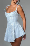 Sexy Party Jacquard Lace Up U Neck Sling Dresses
