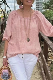 Casual Solid Color O Neck Tops