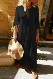 Casual Solid Color O Neck A Line Dresses