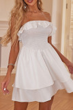 Sexy Solid Color Ruffle Strapless Strapless Dresses