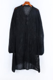 Sexy Solid Hollowed Out V Neck Dresses