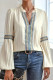 Casual Daily Solid Color Lace Patchwork Ruffle V Neck Tops