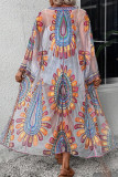 Casual Vacation Flowers Embroidered Lace Up Swimwears Cover Up