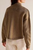 Casual Daily Solid Color Pocket Buttons Mandarin Collar Outerwear