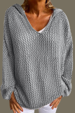 Casual Daily Solid Color Hollow Out Hooded Tops