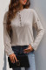 Casual Daily Solid Color Buttons Potholes O Neck Tops