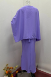 Celebrities Elegant Solid Color Lace Up Rhinestone Decor O Neck Long Sleeve Two Pieces