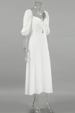 Elegant Solid Color Ruched Off Shoulder A Line Dresses