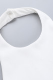 Sexy Street Solid Color Backless Halter A Line Dresses