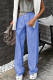 Casual Daily Striped Print Buttons Contrast Loose Mid Waist Wide Leg Full Print Bottoms