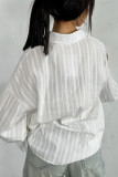 Casual Daily Solid Color Jacquard Texture Turndown Collar Tops
