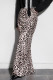 Elegant Leopard Print Zipper Regular High Waist Full Print Bottoms