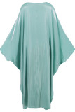Elegant Solid Color Reflective O Neck Long Dresses