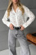 Daily Elegant Solid Color Jacquard See-Through Turndown Collar Tops