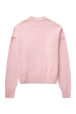 Casual Daily Solid Color Weave O Neck Tops