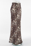 Casual Leopard Print Regular High Waist Full Print Bottoms