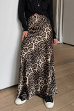Casual Leopard Print Regular High Waist Full Print Bottoms