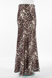Casual Leopard Print Regular High Waist Full Print Bottoms