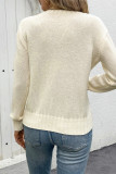 Casual Daily Solid Color Weave O Neck Tops