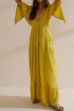 Sexy Solid Color Backless V Neck Irregular Dresses