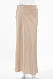 Elegant Solid Color Zipper Regular High Waist Solid Color Bottoms