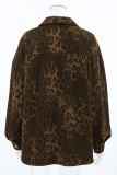 Casual Street Leopard Print Buttons Turndown Collar Tops