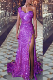 Sexy Bronzing Patchwork V Neck Evening Dress Dresses