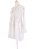 Casual Vacation Solid Color Patchwork See-Through Swimwears Cover Up