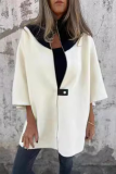 Casual Solid Color Patchwork Zipper Contrast Mandarin Collar Outerwear