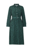 Casual Street Leopard Print Lace Up Buttons Turndown Collar Shirt Dresses