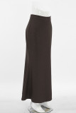Elegant Solid Color Slit Fishtail Regular High Waist Solid Color Bottoms