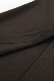 Elegant Solid Color Slit Fishtail Regular High Waist Solid Color Bottoms