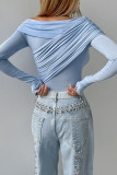 Sexy Solid Color Ruched Off Shoulder Tops
