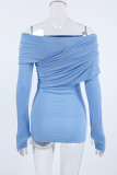 Sexy Solid Color Ruched Off Shoulder Tops