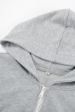 Casual Sportswear Solid Color Zipper Hooded Long Sleeve Two Pieces