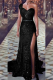 Sexy Bronzing Patchwork V Neck Evening Dress Dresses