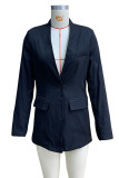 Daily Elegant Solid Color Buttons Turn-back Collar Outerwear
