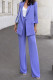 Casual Street Solid Color Buttons Turn-back Collar Long Sleeve Two Pieces(No Belt)
