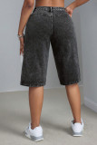 Casual Street Solid Color Distressed Buttons Loose High Waist Straight Solid Color Bottoms